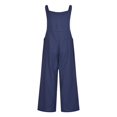 thumbnail image 5 of SDNall Loose Wide Leg Jumpsuit for Women Fashion Retro Overalls Cotton Rompers Suspender Solid Jumpsuit Pants Womens Romper Sizes:S-2XL, 5 of 9