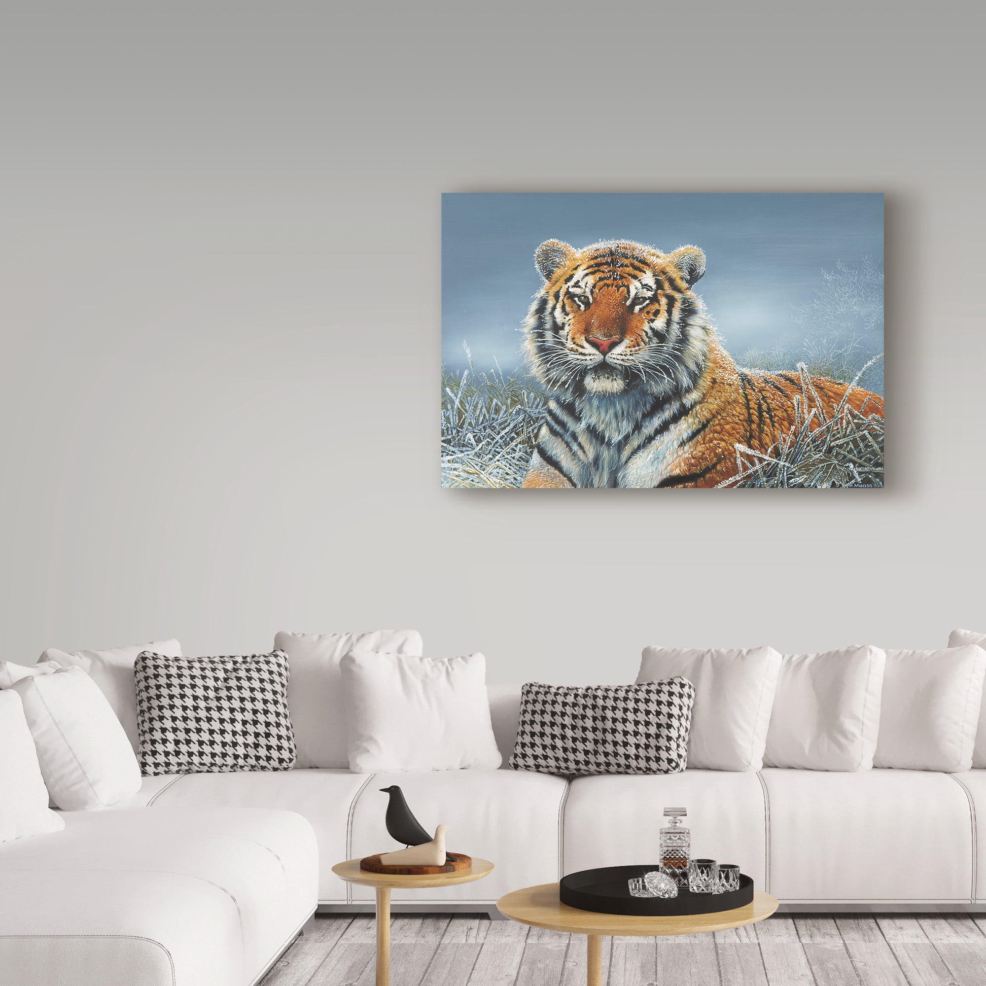 Trademark Fine Art 'Tiger In Snow' Canvas Art by Harro Maass
