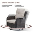 thumbnail image 5 of PARKWELL 4 Pieces Outdoor Patio Furniture Set Wicker Rattan Swivel Glider Chairs Cushioned Sofa Dining Table All-Weather Conversation Sectional with Anti-Slip Cushions for Balcony, 5 of 8