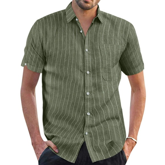 Male Summer Casual Polka Dot Striped Print Design Shirt Short Sleeve Turn Down Collar Shirts T Shirts Men Fashion Sleeve Pajama Flag Shirt T Shirts for Men Tall Rose Shirt Men 70s Shirts Men Mens