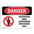 thumbnail image 1 of SignMission OS-DS-A-1218-L-1548 Panneau de Danger OSHA 12 x 18 Po - Zone Restreinte Employés Autorisés Seulement, 1 of 1