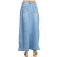 thumbnail image 3 of Fashion2Love Women’s Plus Size High Rise Pencil Long Jeans Maxi Denim Skirt, 3 of 8