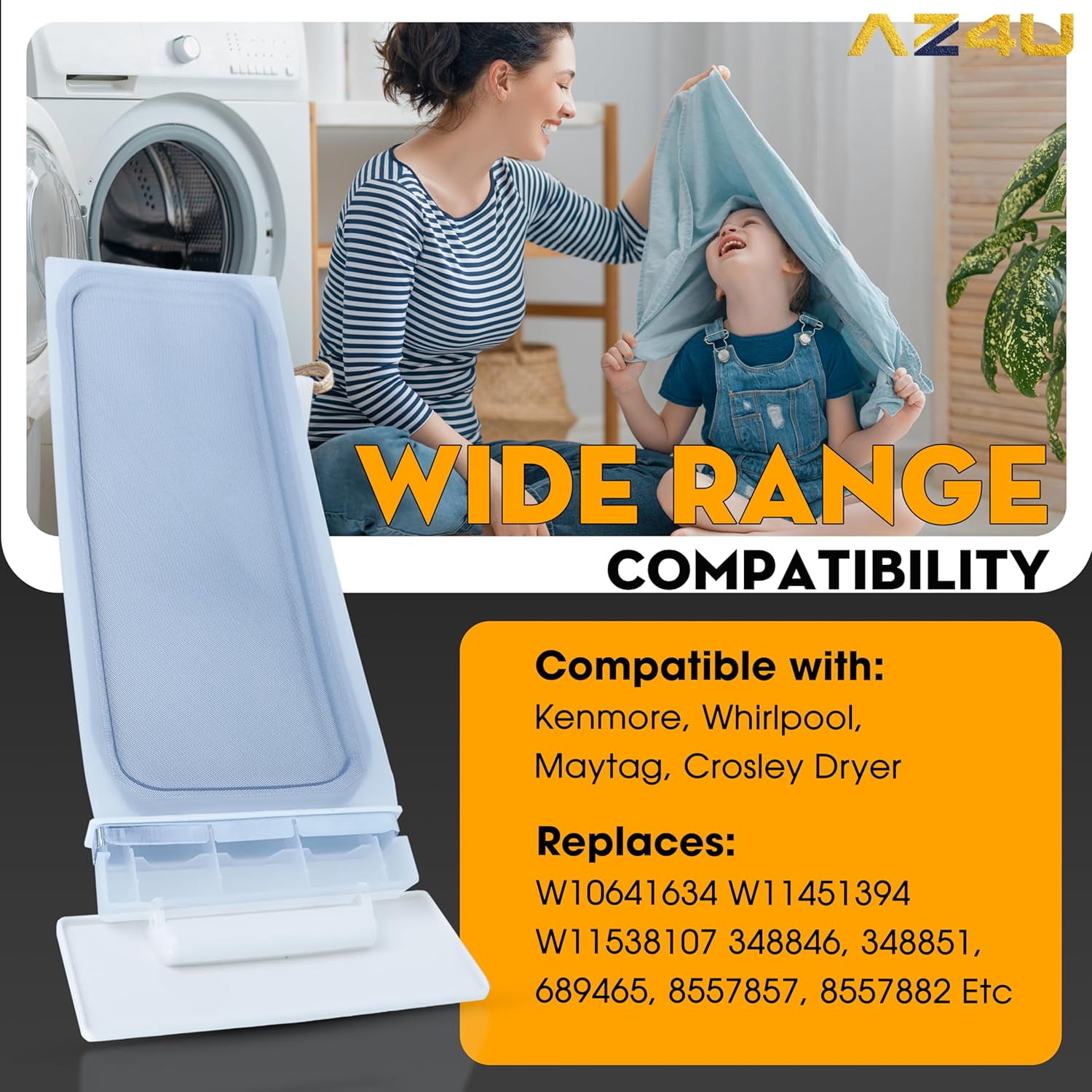 W10717210 Dryer Lint Screen Filter Replacement for 8557882 W10641634 8558459 8558463 8559787 348851 689465 8557857 - Compatible with Whirlpool Kenmore Estate Maytag Dryer Lint Trap
