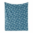 thumbnail image 1 of Seashells Soft Flannel Fleece Throw Blanket, Nautical Themed Pattern Creative Design Shells, Cozy Plush for Indoor and Outdoor Use, 50" x 70", Dark Turquoise Pale Blue, by Ambesonne, 1 of 5