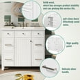 thumbnail image 5 of Bellemave 36" Bathroom Vanity with Sink, Free Standing Single Bathroom Vanity Set with 1 Cabinet and 3 Drawers, Wooden Bathroom Cabinet with Top Combo Set（White), 5 of 11