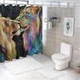 thumbnail image 7 of Autua Lions Painting Shower Curtain Set 100% Polyester with Hooks 69"x72, 7 of 7