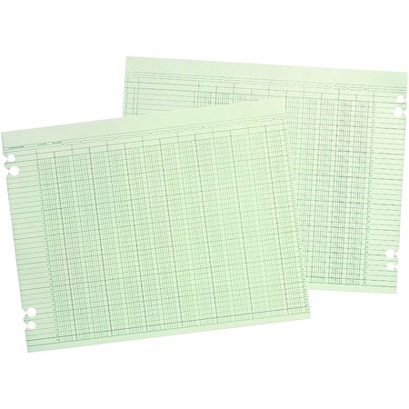 Wide Ruled Ledger Paper Wilson Jones Green Columnar Ruled Ledger Paper, Double Page Format, 30 ...