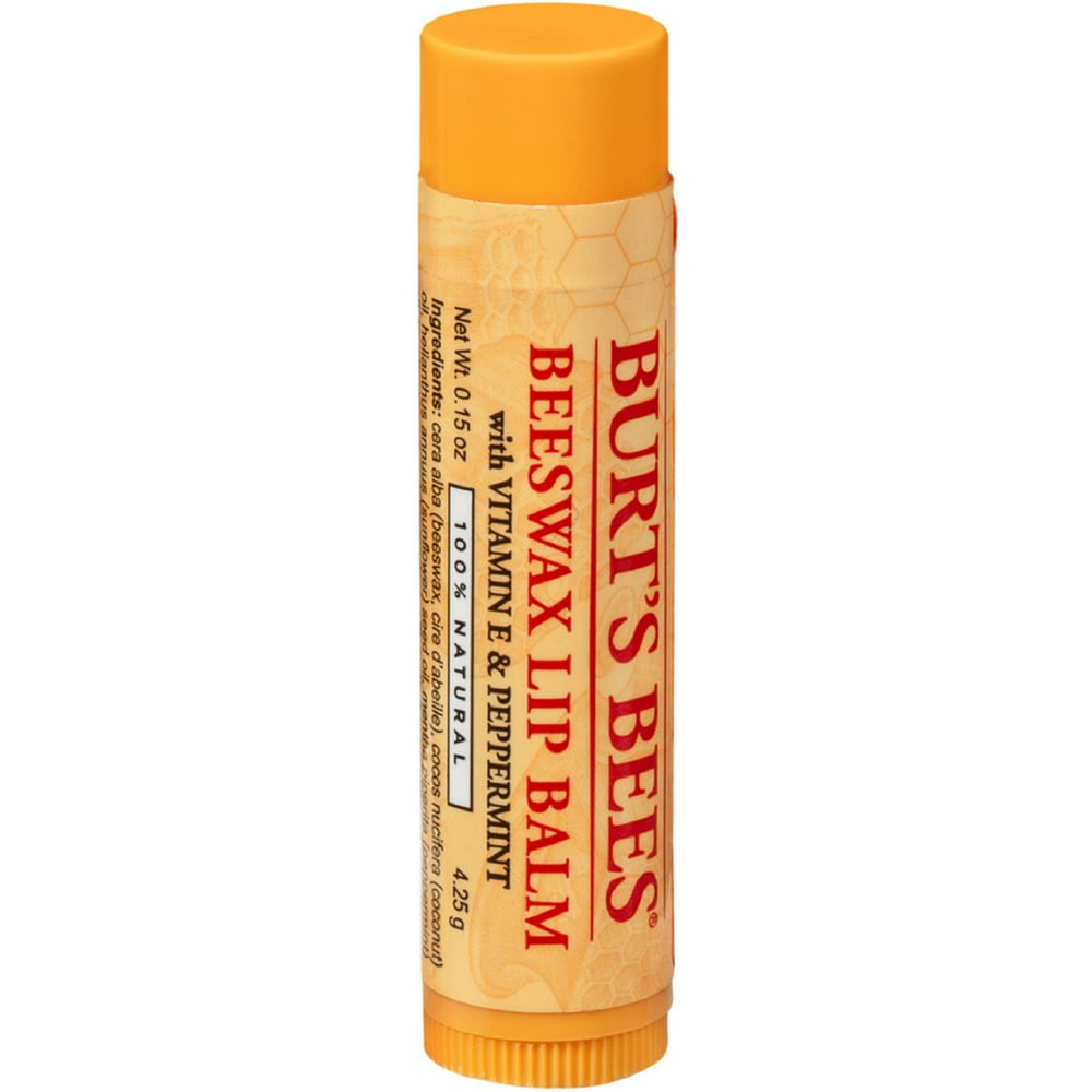 Burt's Bees Beeswax Lip Balm with Vitamin E & Peppermint 0.15 oz (Pack