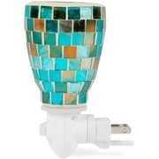Dawhud Direct Mosaic Glass Plug-in Fragrance Wax Melt Warmers (Mediterranean Tile)