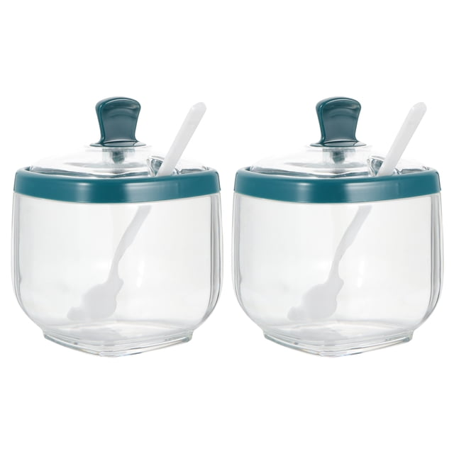 2 Ensembles de Boîtes à Épices Support de Condiments Pot à Sucre en Plastique Pot de Rangement de Cuisine