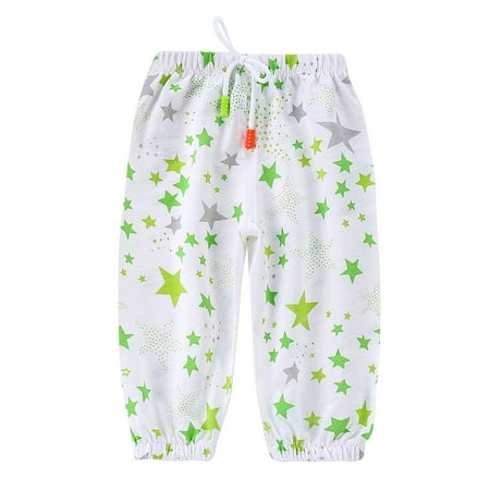 

XIMIN Baby Boy Pants Boys Girls Summer Pants Thin Breathable Outdoor Cratoons Print Toddler Cotton Pull on Jogger Kids Dinosaur Drawstring Elastic Sweatpants