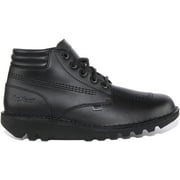Kickers Kick Hi Padded Unisex Lace Up Leather Ankle Boot In Black Size 12M