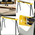 thumbnail image 4 of 2 Pack Saw Horses Folding Heavy Duty, 550 Pound Load Capacity of Portable Work Table, Toughbuilt Sawhorse with Fast Open Legs,  Sawhorse Brackets,  Woodworking Carpenter Tools(Yellow), 4 of 7