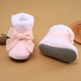 thumbnail image 5 of Baby Girl Bow Fleece Snow Boots Winter Warm Soft Sole Crib Shoes Booties for Newborn Infant Toddler, 5 of 9