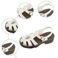 thumbnail image 7 of Gladiator Fisherman Sandals for Women Platform Lug Sole Hollow out Beach Shoes Closed Toe Glitter Rhinestone Buckle Ankle Strap Summer Dress Shoes White Size 7, 7 of 7