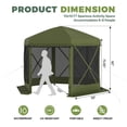 thumbnail image 4 of Dateyes 10'x10' Outdoor Pop Up Gazebo, Screen Tent with Removable Top & Mosquito Netting, Camping Canopy Tent, Waterproof, UV Resistant, Portable Carry Bag, Green, 4 of 10