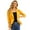 Yellow, variant on Womens Casual Blazer 3/4 Sleeve Open Front Ruffle Work Office Cardigan Suit Jacket