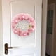 thumbnail image 4 of Corona de Navidad rosa, guirnalda navideña artificial, corona de puerta delantera para dormitorio, pared, hotel, jardín, comedor, 4 of 7