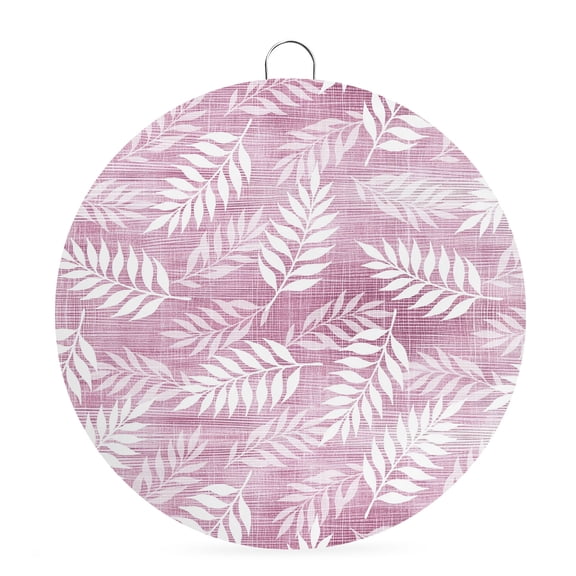 Welcome Sign for Front Door, Blush Pink Leaves Round Metal Wall Art Wreaths, Summer Botanical Modern Zen Vintage Outdoor Indoor Wall Hanging Sign for Porch Decor Housewarming Gifts 7.9 Inch