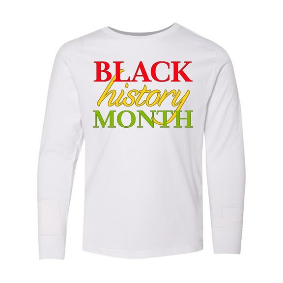 Inktastic Black History Month- Red, Green, Yellow Long Sleeve Youth T-Shirt