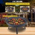 thumbnail image 3 of 34-Inch Diameter Round Carbon Steel Fire Bowl, with A Drain Hole, Large Size Fire Pit Design, for Garden Patio Backyard Outdoor Use, Lawn Care, Seasonal Yard Work, Outdoor Living, Deck Camping, 3 of 6