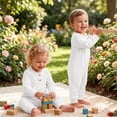 thumbnail image 5 of Jalioing Jumpsuit for Infant Baby Ribbed Solid Color Long Sleeve Romper Soft Comfortable Cotton Baby Clothes for Boys Girls, 5 of 7