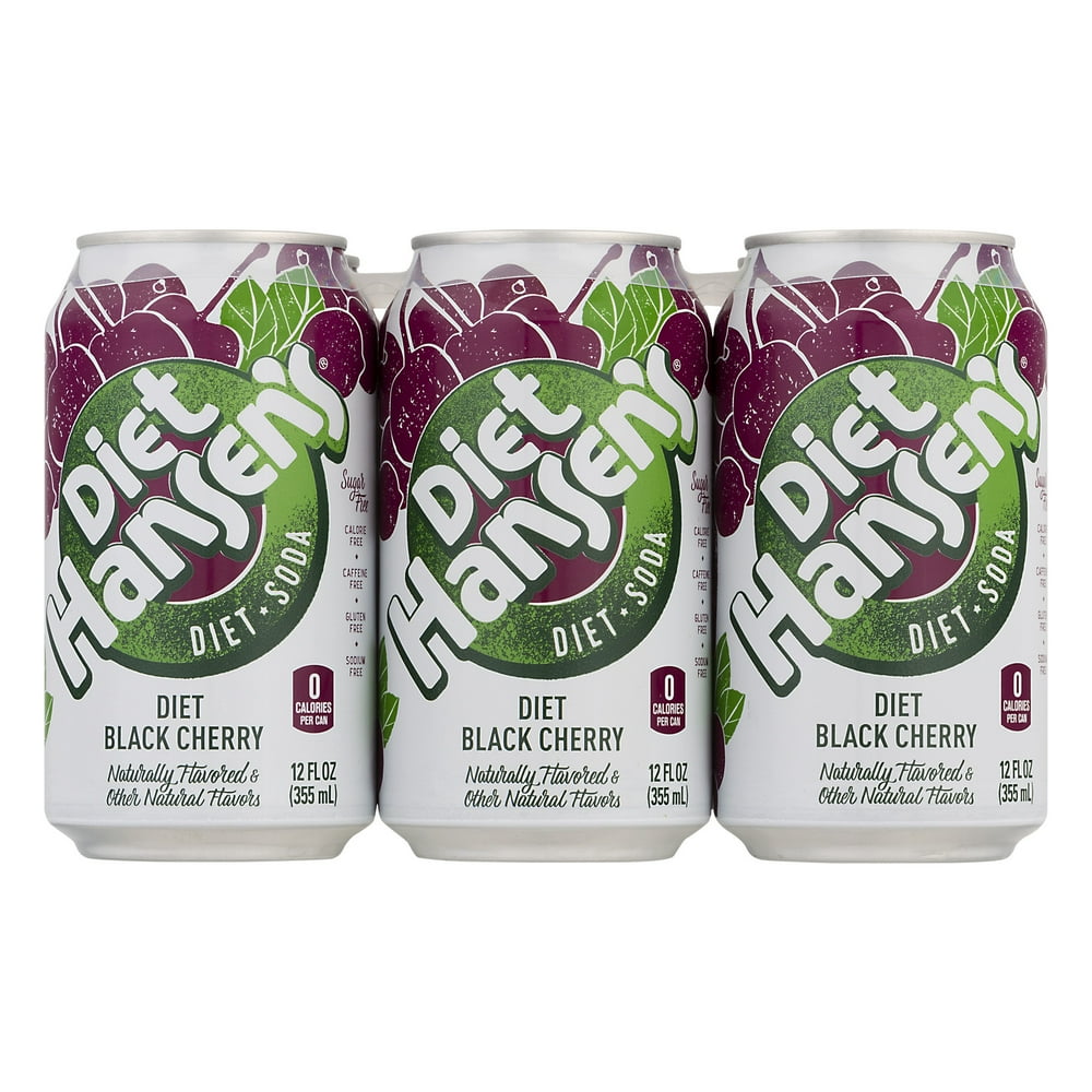 Hansen's Diet Black Cherry Soda, 12.0 FL OZ