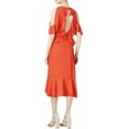 thumbnail image 2 of Womens Ruffled Cold-Shoulder Midi Dress, 2 of 2