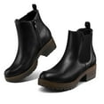 thumbnail image 5 of Bocca Women's Black Chelsea Boots Chunky Heel Ankle Booties Size 8.5, 5 of 8