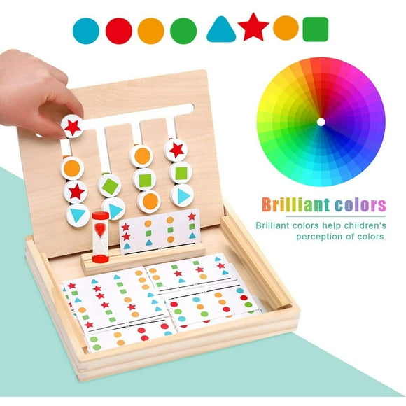 Montessori toys wooden puzzle sorting box, children's educational toys with hourglass game, wooden toys children's toys, toys from 3 4 5 years old boys an