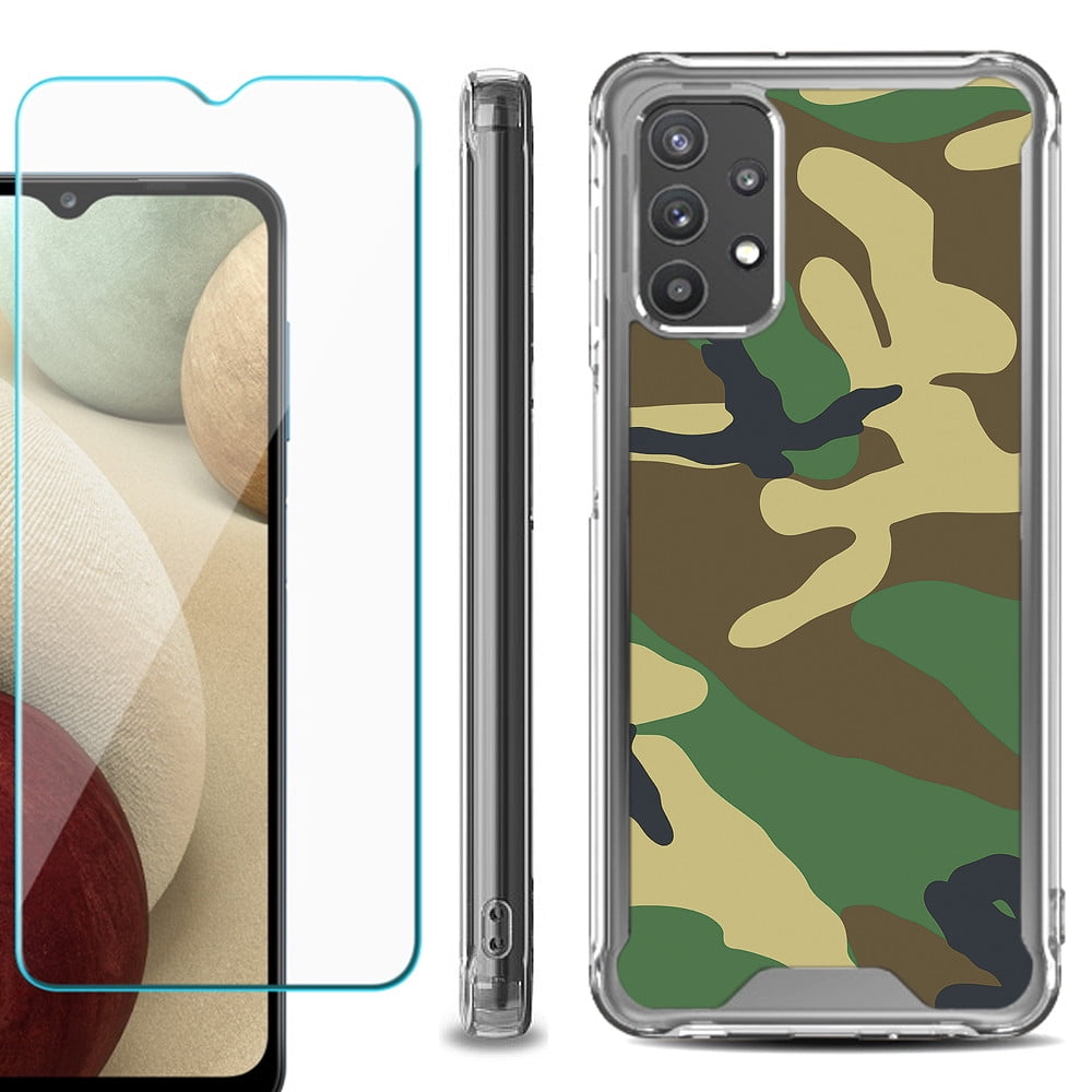 Shockproof Bumper Phone Case for Samsung Galaxy A32 5G, with Tempered Glass Screen Protector, by Shockproof Bumper Phone Case for Samsung Galaxy A32 5G, with Tempered Glass Screen Protector, by