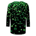 thumbnail image 5 of Odbmxy St Patricks Day Womens Plus Tees Shamrock 3/4 Sleeve Women Shirts Regular Leisure Black Party Shirts, 5 of 5