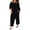 Black, variant on Summer Pants for Women 2024 Women Casual Solid Cold Shoulder Long Sleeve Jumpsuit Loong Siamese Plus Size Pocket Rompers Jumpsuits for Women Casual Dressy(Black,L)
