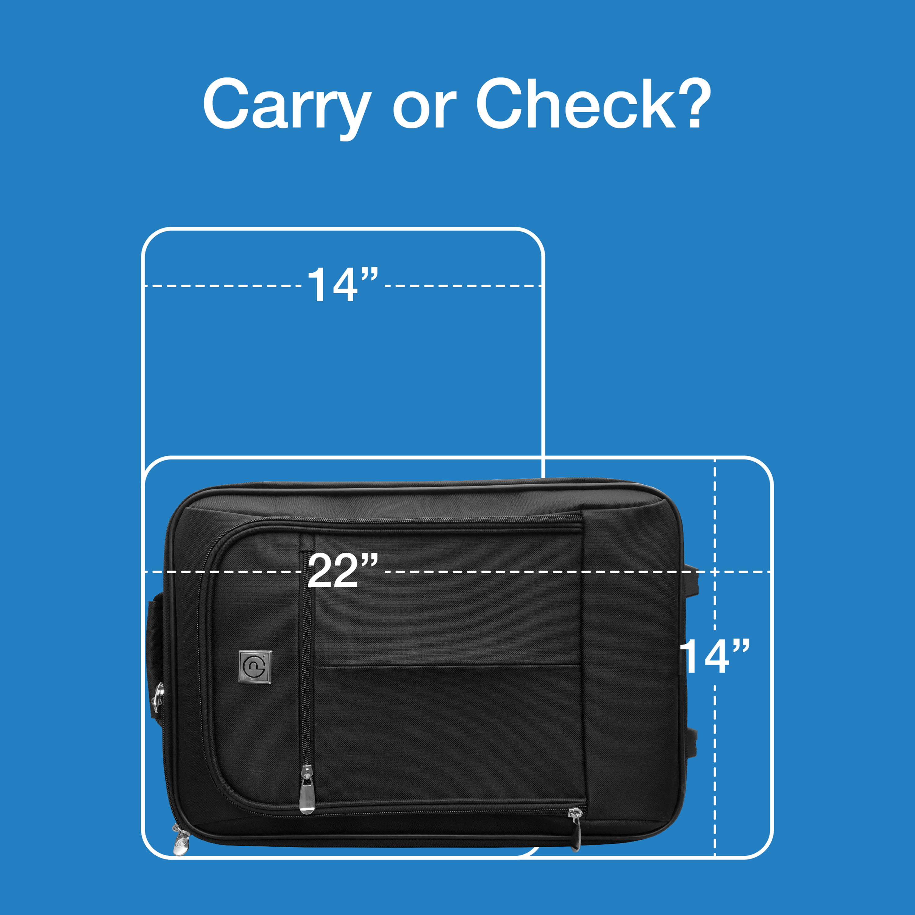 Protege 18-Inch Softside Pilot Case Carry-On Luggage, Black photo 7