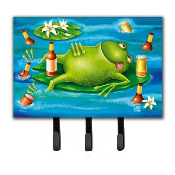 Frog Drinking Beer Leash or Key Holder