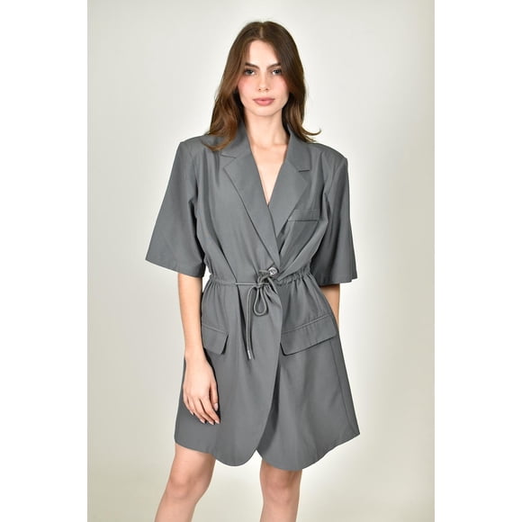 Blazer largo con jareta Roman Fashion /Juvenil, 5027 (Gris) gris M