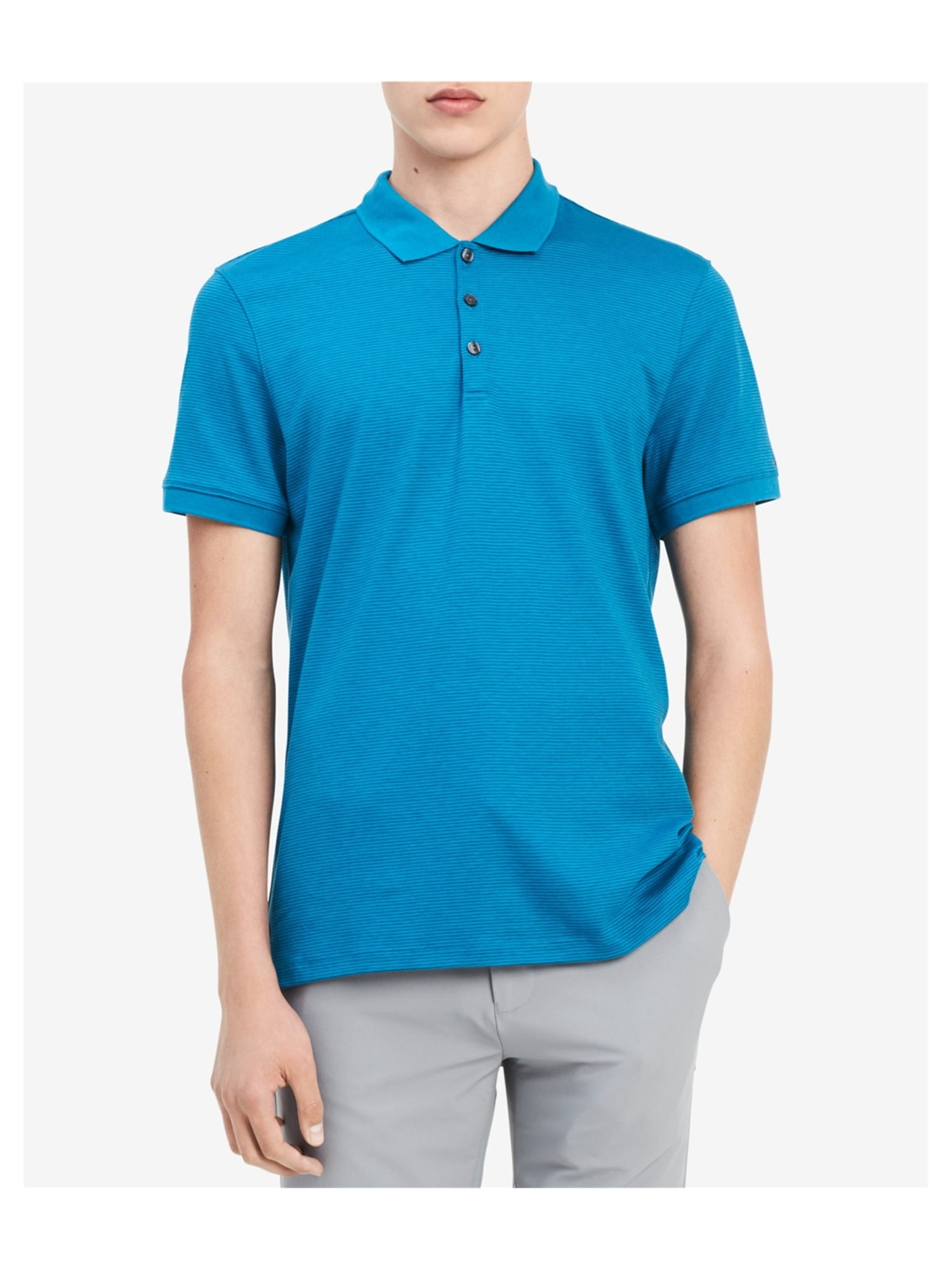 calvin klein men's liquid touch polo solid