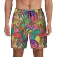 thumbnail image 2 of Picia Colorful Dinosaur pattern Mens Swim Trunks with Compression Liner Stretch Beach Shorts Quick Dry with Zipper Pockets No-Chafing Board Shorts-Small, 2 of 9