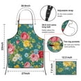 thumbnail image 3 of Pioneer Flower Floral Print Pattern Apron-Garden Aprons for Women with Pockets-Cotton Linen Waterproof Kitchen Cooking Gardening Aprons Adjustable for Kitchen,Cooking,BBQ and Salon 33x27 Inch, 3 of 7