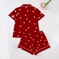 thumbnail image 4 of uublik Kids Pajama Set 2-13 Years Short Sleeve 2PCS Sleepwear Cute Button Down Pjs Set Classic Lounge Sets Red, 4 of 5