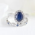 thumbnail image 4 of AYYUFE Women Faux Sapphire Silver Plated Ring Bride Wedding Decor Gift, 4 of 4