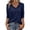 Navy#122, variant on YOIAVAIOY Women Solid V Neck Tops 3/4 Sleeve Loose Fit Shirts Business Dressy Casual Tops Navy M