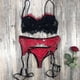 thumbnail image 2 of Conjunto de lencería sexy de encaje para mujer Babydoll Ropa interior Sujetador Tanga Liguero Ropa de dormir, 2 of 3