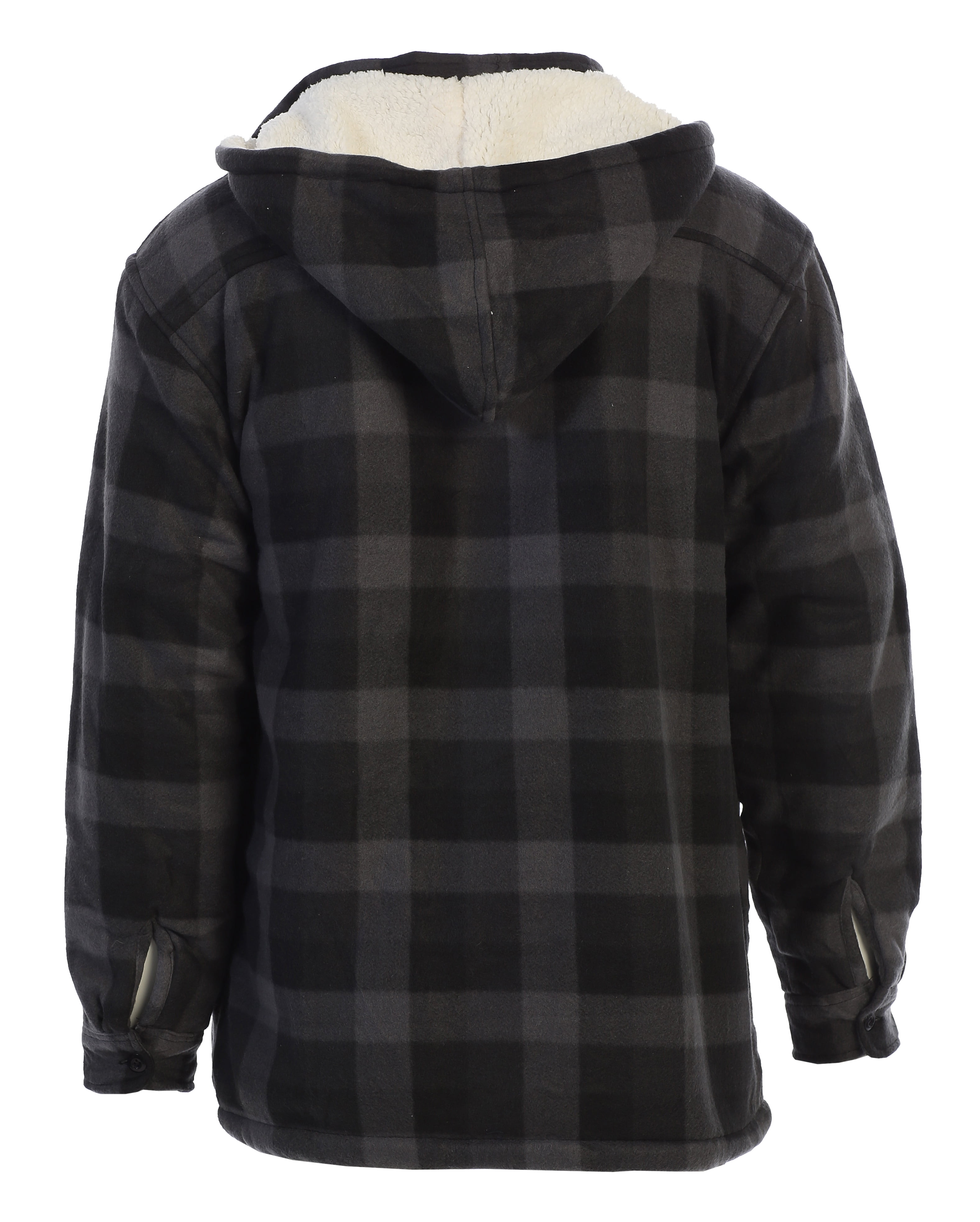 Gioberti Mens Sherpa Lined Flannel Jacket with Removable Hood