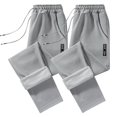 thumbnail image 2 of Men’s Fleece Lined Jogger Pants Zipper Pocket Elastic Waist Loose Fit Winter Sweatpants, 2 of 5
