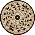 thumbnail image 1 of Ahgly Company Tapis Rond Lavable en Machine Intérieur Transitionnel Noir Brun, 4 Pieds Rond, 1 of 7
