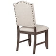thumbnail image 4 of Arched Open Back Side Chair with Nailhead Accents,Set of 2, Beige and Brown- Saltoro Sherpi, 4 of 5
