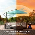 thumbnail image 4 of 10 FT Sky Blue Offset Patio Cantilever Umbrella with Protective Cover 360° Rotation Adjustable Tilt Crank Hanging Umbrella UV Protected Outdoor Shade for Garden Deck Backyard, 4 of 10