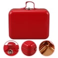 thumbnail image 4 of KAKOWELY Mini Suitcase Iron Vintage Mini Suitcase Boxes Candy Box Tin Plate Box Coin Storage Container for Party Wedding Decoration Red,7.28X"X5.12"X3.35", 4 of 5