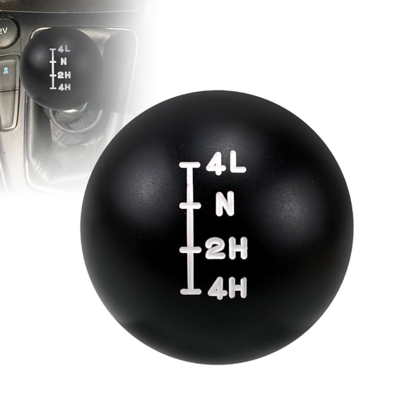 RULLINE NP205 Aluminum Transfer Case Shift Knob, Black Face with White Lettering, 7/16"-20 Thread, Compatible with Classic Manual Transmission Trucks 1971-1980 C/K Series